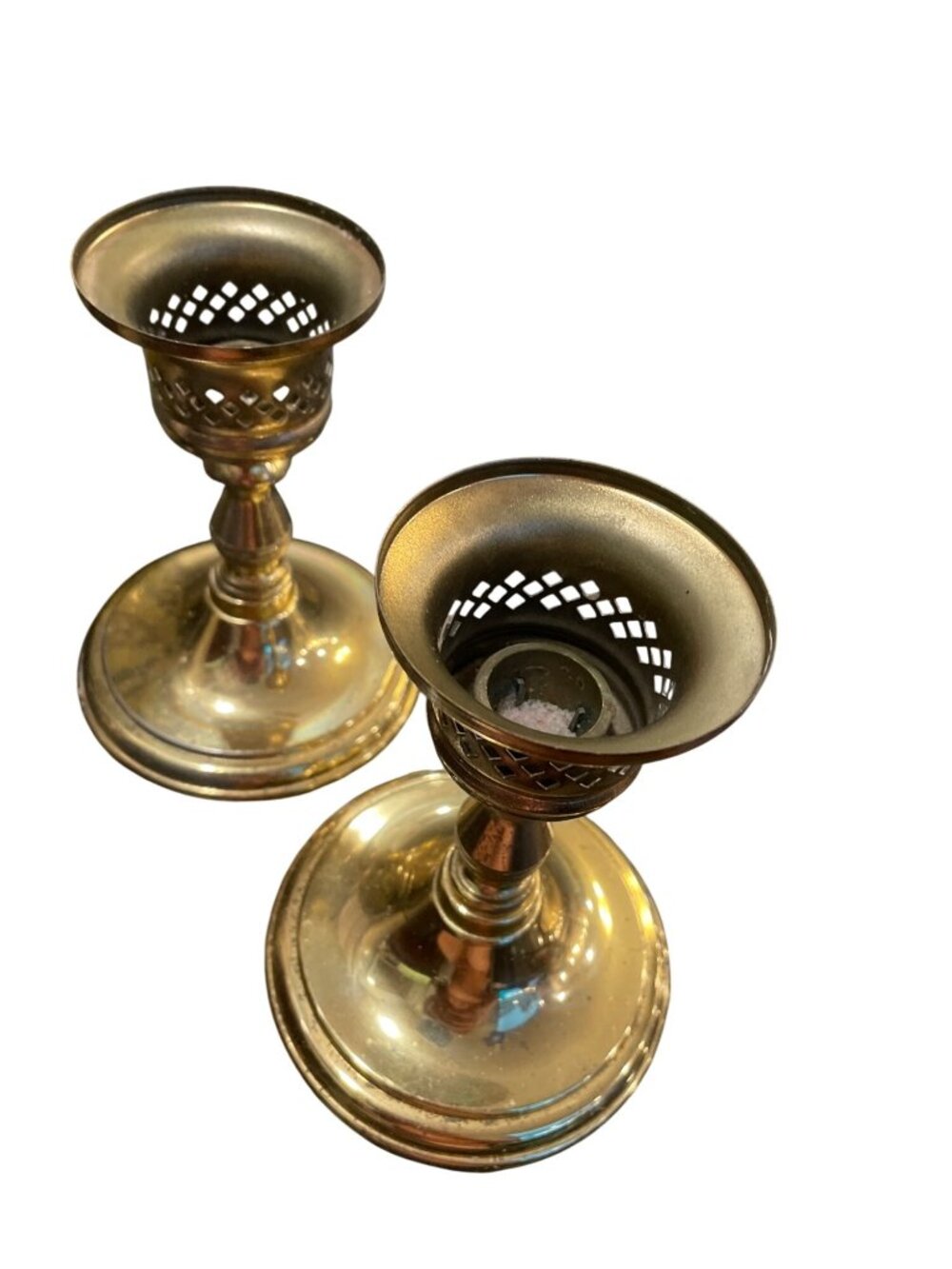 Princess House Vintage pair 6" tall solid brass candle stick holders SKU 10-152